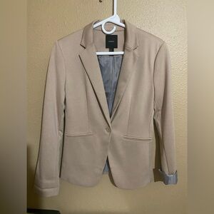 Women’s Forever 21 Tan Blazer with Striped Lining. Size small. Never worn